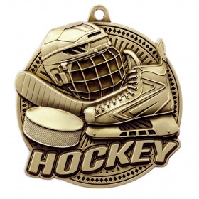 Gold Hockey Medal 2.25" - MSK10G