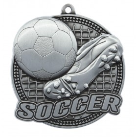 Silver Soccer Medal 2.25" - MSK13S