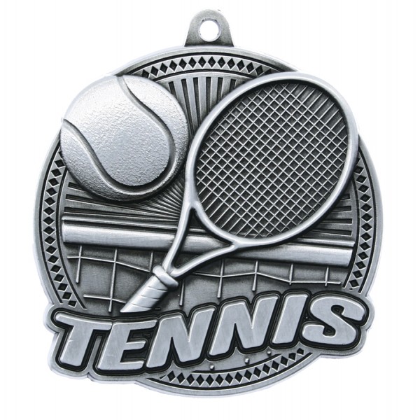Silver Tennis Medal 2.25" - MSK15S