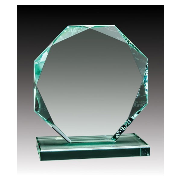 Jade Glass Trophy 6" H - GL12099B