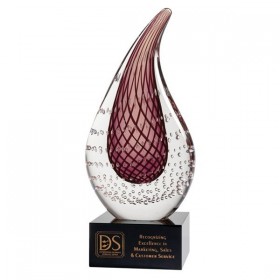 Mauve Glass Trophy 8" H - GA 5667