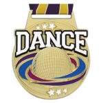 Médaille Danse Or 3" – Série Prestige avec ruban thématique sublimé et couleurs émaillées